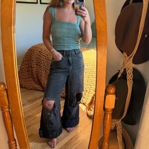 BDG Skater Baggy Wide Leg Ripped Jeans